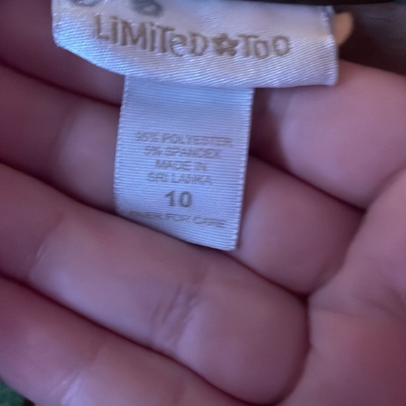 Limited too blue white and brown polka dot dress. Girls size 10 - Picture 4 of 4